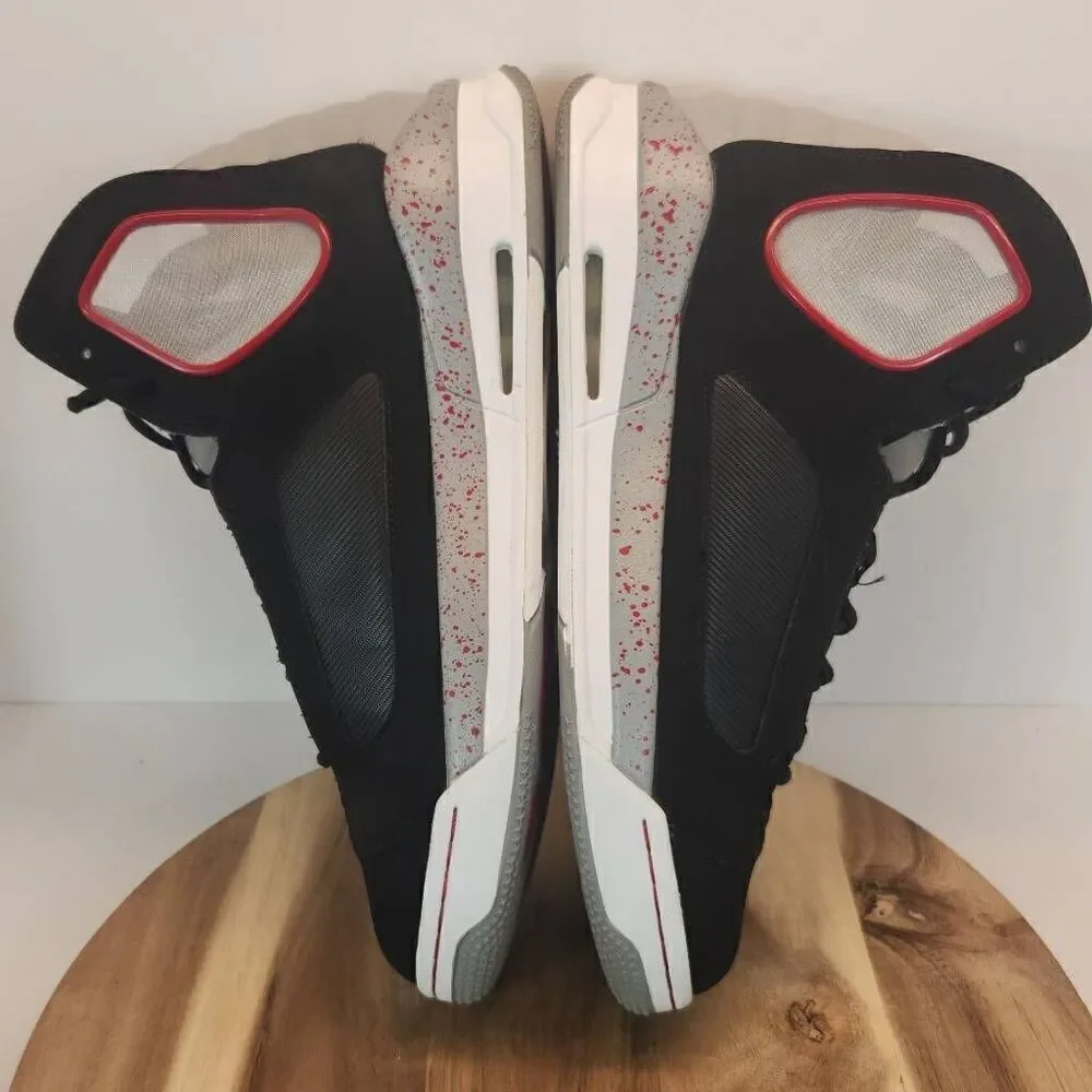 JORDAN FLIGHT LUMINARY 551820-005 BLACK/GREY/GYM RED Mens Size 12